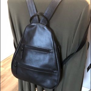 Black 100% leather back pack